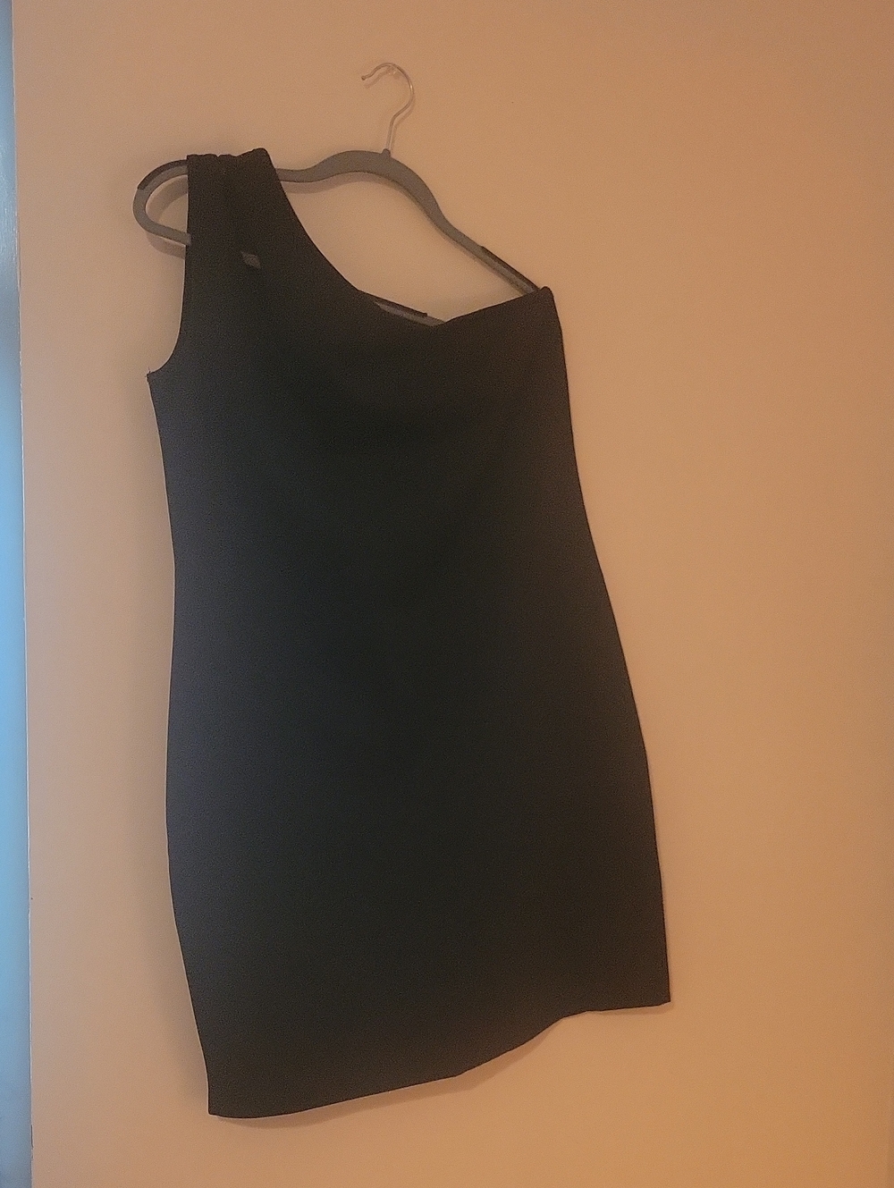 #8G Trendyol Black One-Shoulder DOUBE strap Sheath Dress